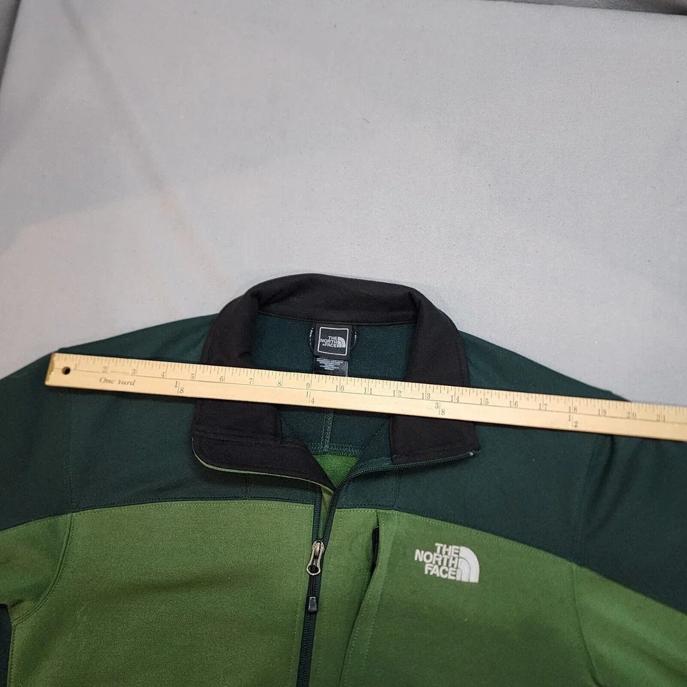 The North Face Fleece Jacket Green Two Tone Full Zip Mens Large